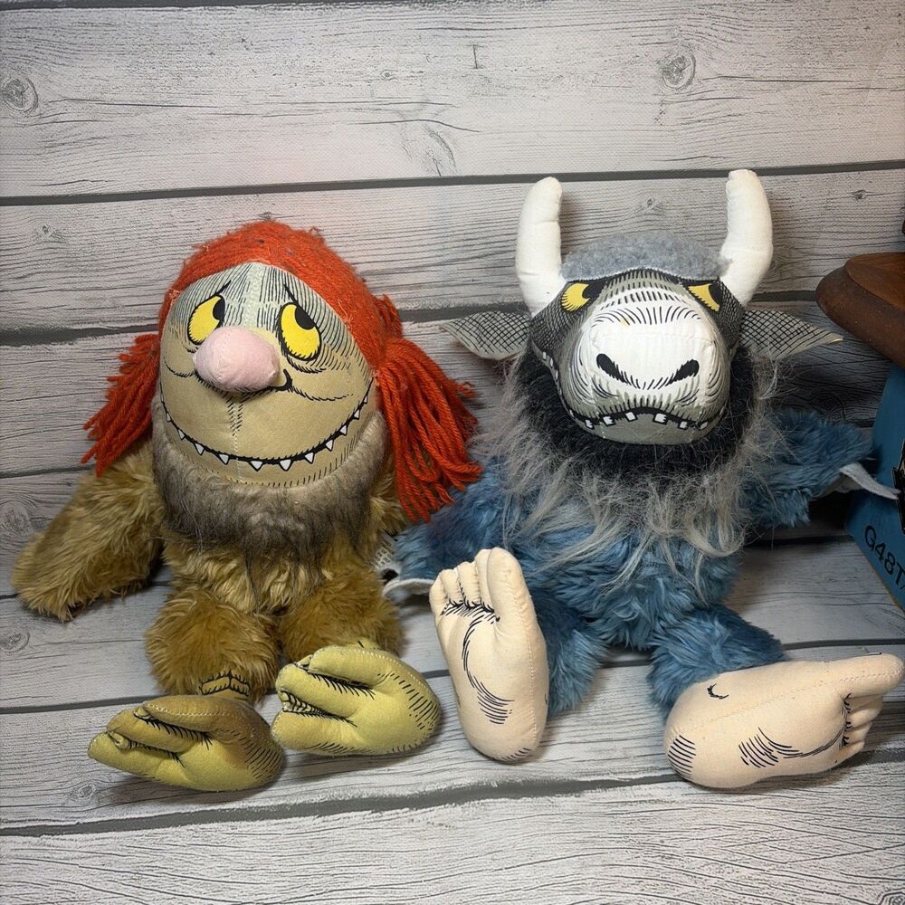 Vintage 1980 Where the Wild Things Are Sipi Plush Doll 12” Set